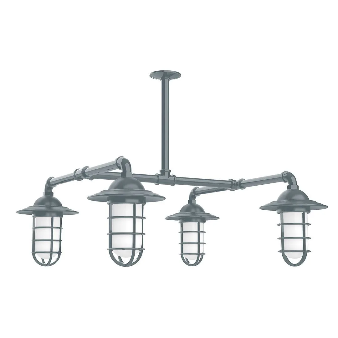 Vaportite Four Light Pendant in Slate Gray