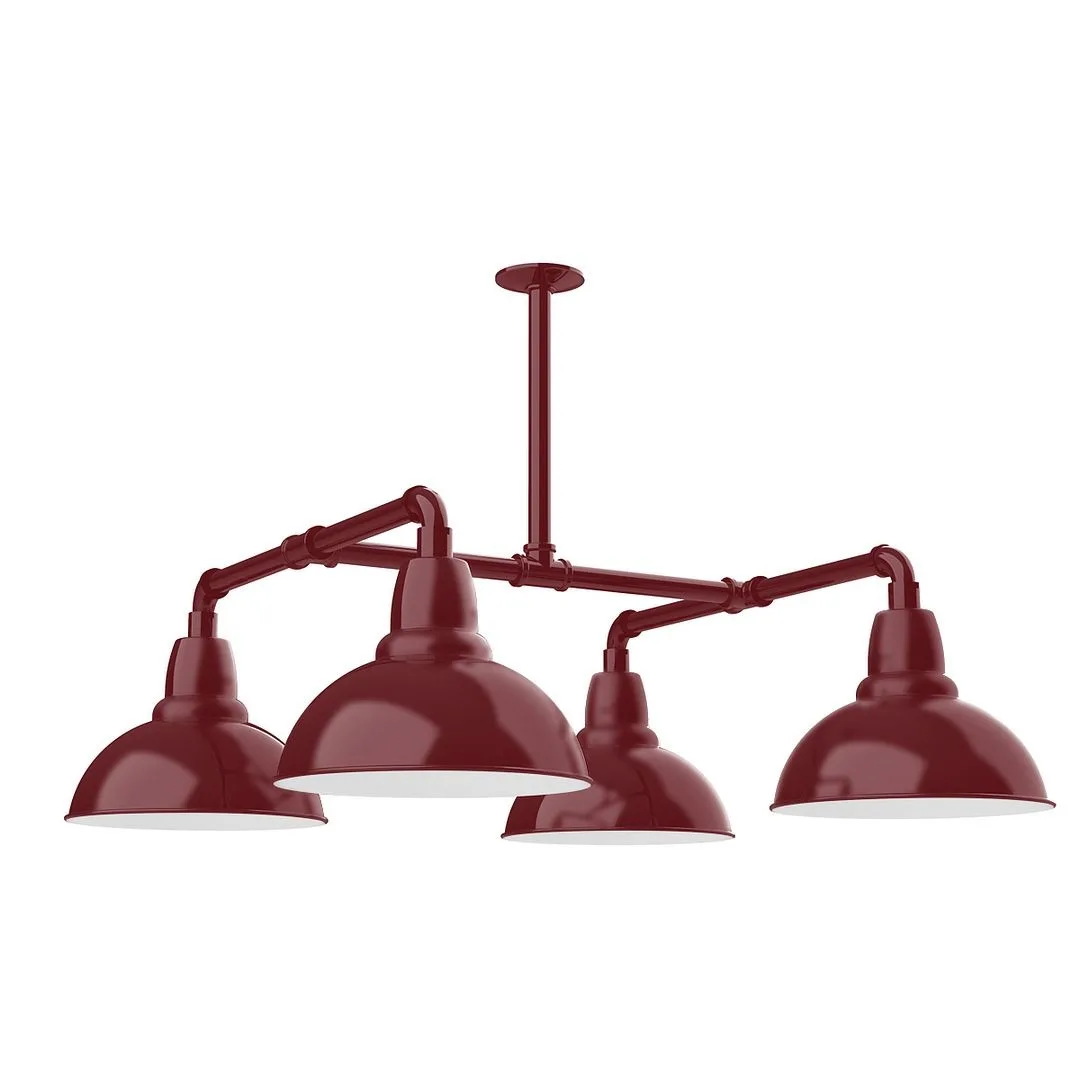 Cafe Four Light Pendant in Barn Red