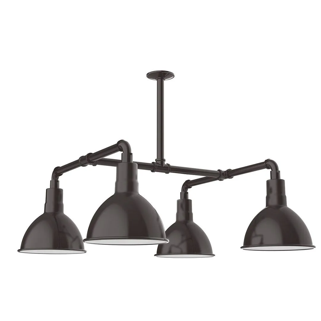 Deep Bowl Four Light Pendant in Architectural Bronze