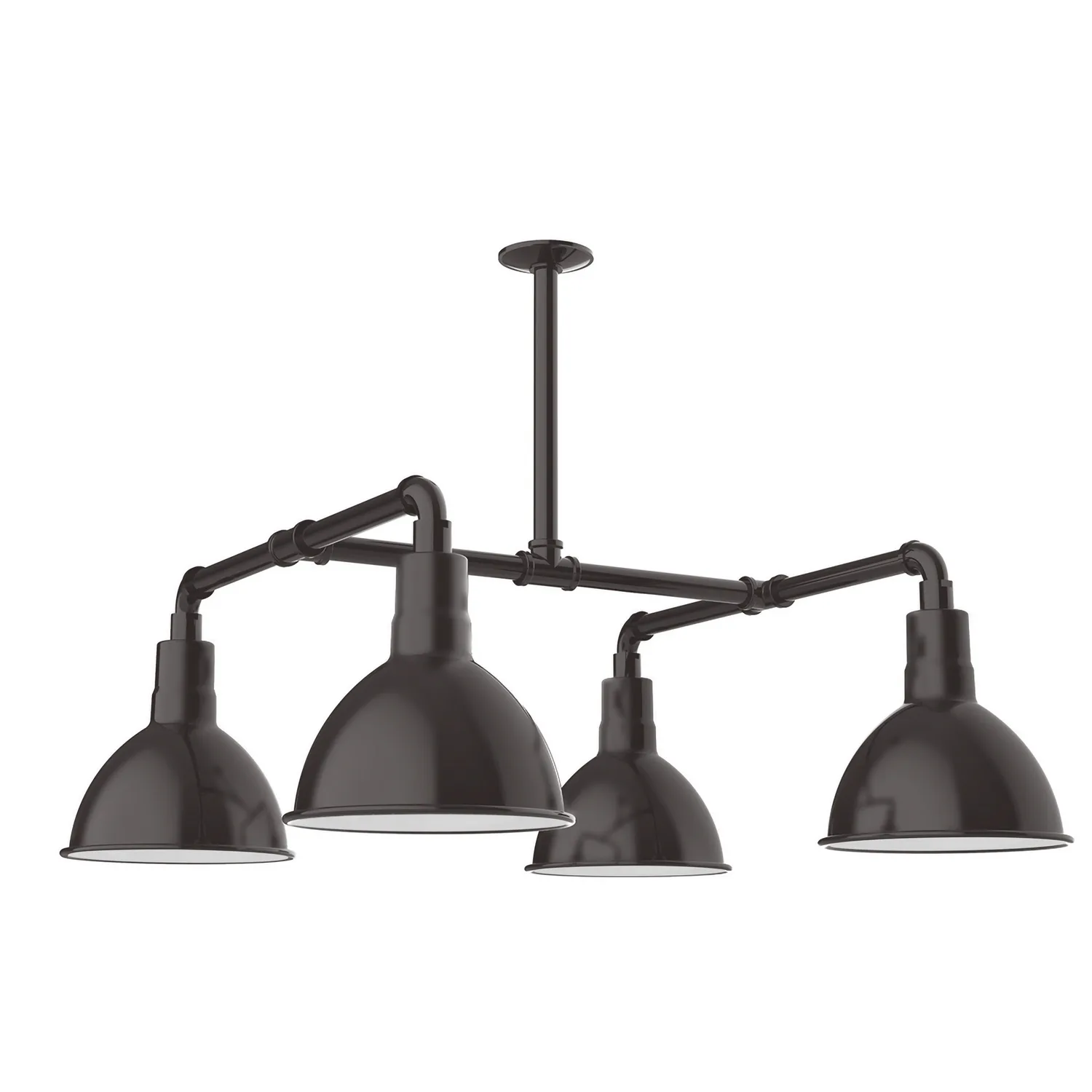 Deep Bowl Four Light Pendant in Architectural Bronze