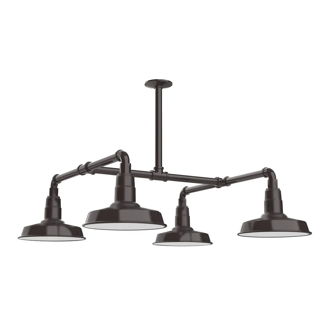 Warehouse Four Light Pendant in Architectural Bronze