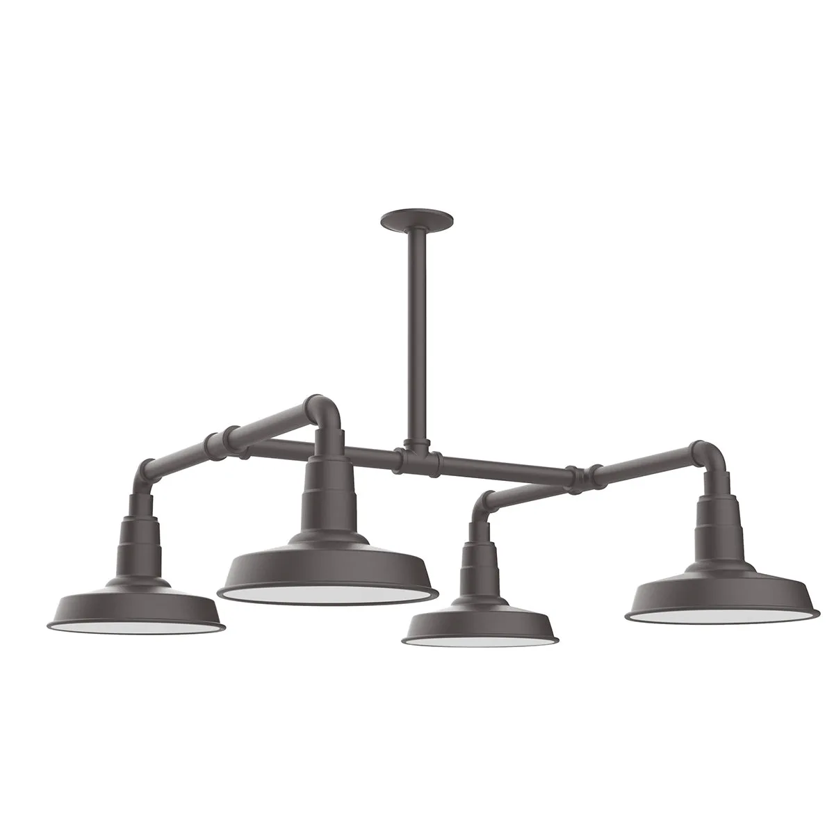 Warehouse 10" 4-light Stem Hung Pendant Light in Bronze Matte