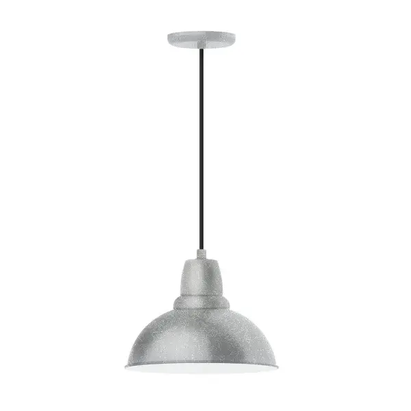 Cord hung pendants are a fun and useful addition to your décor, they will add color, and design flair to any application. Choose from 10 finishes and 10 cord patterns, accessorize with a wire grill, or glass and guard to create your own custom pendant. Great for interior use over a table, island, or workbench. Our Cafe shades will help transform your outdoor living area into a warm and intimate gathering space. Collection: Cafe Finish: Painted Galvanized Glass: Clear Glass with Cast Guard Notes: Option (1) A19 LED and 3-Integrated 8W, 10W, 15W Width: 12.00" Height: 80.50" Length: 12.00" Weight: 3.50 lb Wire: 6' White Fabric Cord Canopy: 5.375" diameter Number of Bulbs: 1 Maximum Wattage: 100.00 W Bulb Type: A19 Bulb Base: E26 Medium Light Source: Incandescent or LED equivalent Dimmable Voltage: 120.00 V Country of Origin: US Safety Listing: UL/cUL Safety Rating: Dry Dark Sky LED Manufacturer Warranty: 1-year limited warranty on the fixture.