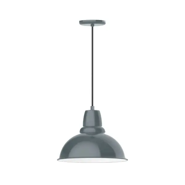 Cord hung pendants are a fun and useful addition to your décor, they will add color, and design flair to any application. Choose from 10 finishes and 10 cord patterns, accessorize with a wire grill, or glass and guard to create your own custom pendant. Great for interior use over a table, island, or workbench. Our Cafe shades will help transform your outdoor living area into a warm and intimate gathering space. Collection: Cafe Finish: Slate Gray Glass: Clear Glass with Cast Guard Notes: Option (1) A19 LED and 3-Integrated 8W, 10W, 15W Width: 14.00" Height: 81.88" Length: 14.00" Weight: 8.00 lb Wire: 6' Black Fabric Cord Canopy: 5.375" diameter Number of Bulbs: 1 Maximum Wattage: 100.00 W Bulb Type: A19 Bulb Base: E26 Medium Light Source: Incandescent or LED equivalent Dimmable Voltage: 120.00 V Country of Origin: US Safety Listing: UL/cUL Safety Rating: Dry Dark Sky LED Manufacturer Warranty: 1-year limited warranty on the fixture.
