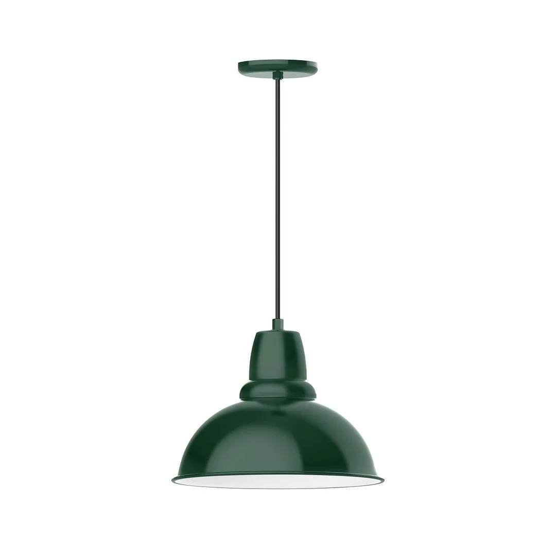 Cafe One Light Pendant in Forest Green
