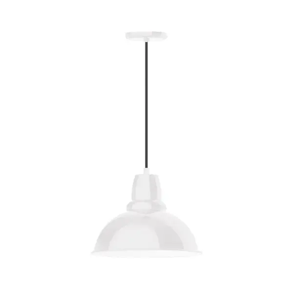 Cord hung pendants are a fun and useful addition to your décor, they will add color, and design flair to any application. Choose from 10 finishes and 10 cord patterns, accessorize with a wire grill, or glass and guard to create your own custom pendant. Great for interior use over a table, island, or workbench. Our Cafe shades will help transform your outdoor living area into a warm and intimate gathering space. Collection: Cafe Finish: White Glass: Clear Glass with Cast Guard Notes: Option (1) A19 LED and 3-Integrated 8W, 10W, 15W Width: 14.00" Height: 81.88" Length: 14.00" Weight: 8.00 lb Wire: 6' Black and White Houndstooth Fabric Cord Canopy: 5.375" diameter Number of Bulbs: 1 Maximum Wattage: 100.00 W Bulb Type: A19 Bulb Base: E26 Medium Light Source: Incandescent or LED equivalent Dimmable Voltage: 120.00 V Country of Origin: US Safety Listing: UL/cUL Safety Rating: Dry Dark Sky LED Manufacturer Warranty: 1-year limited warranty on the fixture.