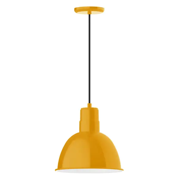 Cord hung pendants are a fun and useful addition to your décor, they will add color, and design flair to any application. Choose from 23 finishes and 12 cord patterns, accessorize with a wire grill, or glass and guard to create your own custom pendant. Great for interior use over a table, island, or workbench. Our Deep Bowl shade, the ultimate domed reflector, is classic in shape and offers great light output.