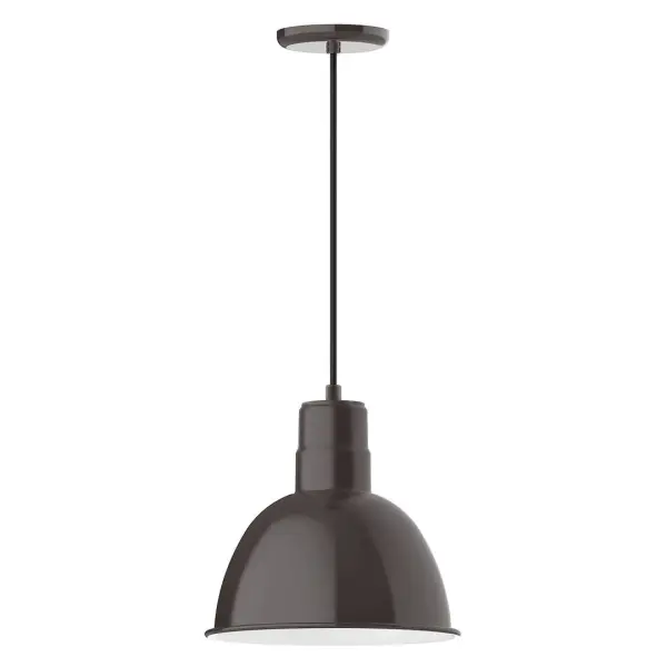 Cord hung pendants are a fun and useful addition to your décor, they will add color, and design flair to any application. Choose from 10 finishes and 10 cord patterns, accessorize with a wire grill, or glass and guard to create your own custom pendant. Great for interior use over a table, island, or workbench. Our Deep Bowl shade, the ultimate domed reflector, is classic in shape and offers great light output. Collection: Deep Bowl Finish: Architectural Bronze Glass: Clear Glass with Cast Guard Width: 12.00" Height: 113.00" Length: 12.00" Weight: 3.50 lb Wire: 6' Black SJT Canopy: 5.375" diameter Number of Bulbs: 1 Maximum Wattage: 10.00 W Light Source: LED Light Output: 800.00 lm Color Temperature: 2700 K CRI: 90 Dimmable Rated Average Life: 50,000 Voltage: 120.00 V Country of Origin: US Safety Listing: UL/cUL Safety Rating: Dry Dark Sky LED Manufacturer Warranty: 1-year limited warranty on the fixture.