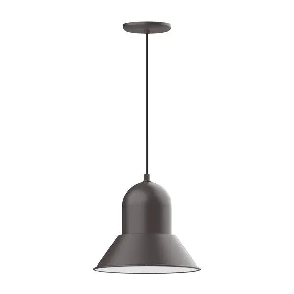 Cord hung pendants are a fun and useful addition to your décor, they will add color, and design flair to any application. Choose from 23 finishes and 12 cord patterns, accessorize with a wire grill, or glass and guard to create your own custom pendant. Great for interior use over a table, island, or workbench. Our Prima shade is elegant and clean-lined, inspiring illumination of your beautiful view
