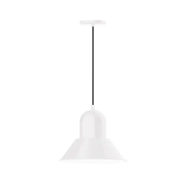 Cord hung pendants are a fun and useful addition to your décor, they will add color, and design flair to any application. Choose from 10 finishes and 10 cord patterns, accessorize with a wire grill, or glass and guard to create your own custom pendant. Great for interior use over a table, island, or workbench. Our Prima shade is elegant and clean-lined, inspiring illumination of your beautiful view Collection: Prima Finish: White Glass: 14 inch Prima Width: 14.00" Height: 82.50" Length: 14.00" Weight: 8.00 lb Wire: 6' Cool Tweed Fabric Cord Canopy: 5.375" diameter Number of Bulbs: 1 Maximum Wattage: 15.00 W Light Source: LED Light Output: 1200.00 lm Color Temperature: 2700 K CRI: 90 Dimmable Rated Average Life: 50,000 Voltage: 120.00 V Country of Origin: US Safety Listing: UL/cUL Safety Rating: Dry Dark Sky LED Manufacturer Warranty: 1-year limited warranty on the fixture.