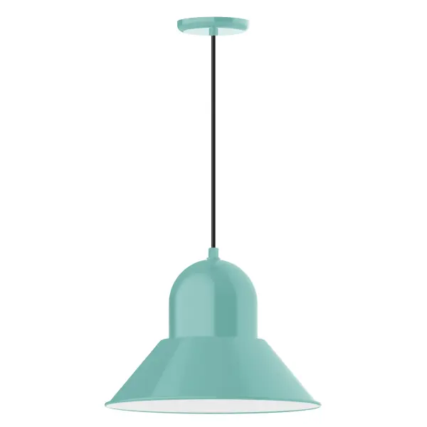 Cord hung pendants are a fun and useful addition to your décor, they will add color, and design flair to any application. Choose from 23 finishes and 12 cord patterns, accessorize with a wire grill, or glass and guard to create your own custom pendant. Great for interior use over a table, island, or workbench. Our Prima shade is elegant and clean-lined, inspiring illumination of your beautiful view