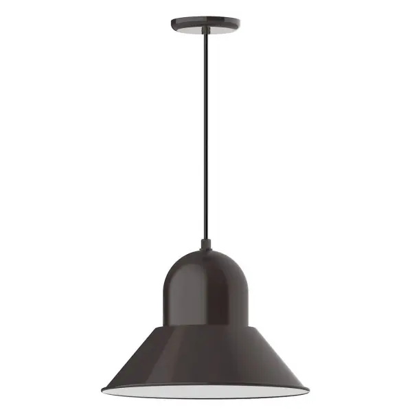 Cord hung pendants are a fun and useful addition to your décor, they will add color, and design flair to any application. Choose from 10 finishes and 10 cord patterns, accessorize with a wire grill, or glass and guard to create your own custom pendant. Great for interior use over a table, island, or workbench. Our Prima shade is elegant and clean-lined, inspiring illumination of your beautiful view Collection: Prima Finish: Architectural Bronze Glass: 16 inch Prima Width: 16.00" Height: 113.00" Length: 16.00" Weight: 3.50 lb Wire: 6' Polished Copper Fabric Cord Canopy: 5.375" diameter Number of Bulbs: 1 Maximum Wattage: 15.00 W Light Source: LED Light Output: 1200.00 lm Color Temperature: 2700 K CRI: 90 Dimmable Rated Average Life: 50,000 Voltage: 120.00 V Country of Origin: US Safety Listing: UL/cUL Safety Rating: Dry Dark Sky LED Manufacturer Warranty: 1-year limited warranty on the fixture.