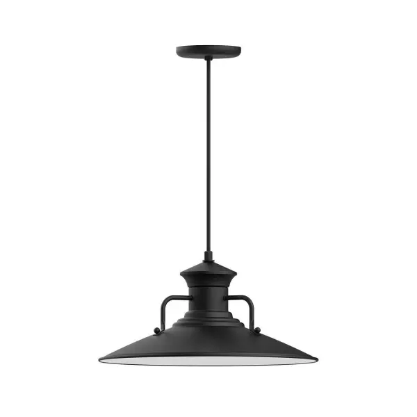 Cord hung pendants are a fun and useful addition to your décor, they will add color, and design flair to any application. Choose from 10 finishes and 10 cord patterns, accessorize with a wire grill, or glass and guard to create your own custom pendant. Great for interior use over a table, island, or workbench. The Homestead shade with its cap and handles, has farmhouse flair, at home over a kitchen table or a wide front porch. Collection: Homestead Finish: Black Glass: Clear Glass with Cast Guard Notes: Option (1) A19 LED and 3-Integrated 8W, 10W, 15W Width: 18.13" Height: 80.25" Length: 18.13" Weight: 8.00 lb Wire: 6' Ivory Fabric Cord Canopy: 5.375" diameter Number of Bulbs: 1 Maximum Wattage: 100.00 W Bulb Type: A19 Bulb Base: E26 Medium Light Source: Incandescent or LED equivalent Dimmable Voltage: 120.00 V Country of Origin: US Safety Listing: UL/cUL Safety Rating: Dry Dark Sky LED Manufacturer Warranty: 1-year limited warranty on the fixture.