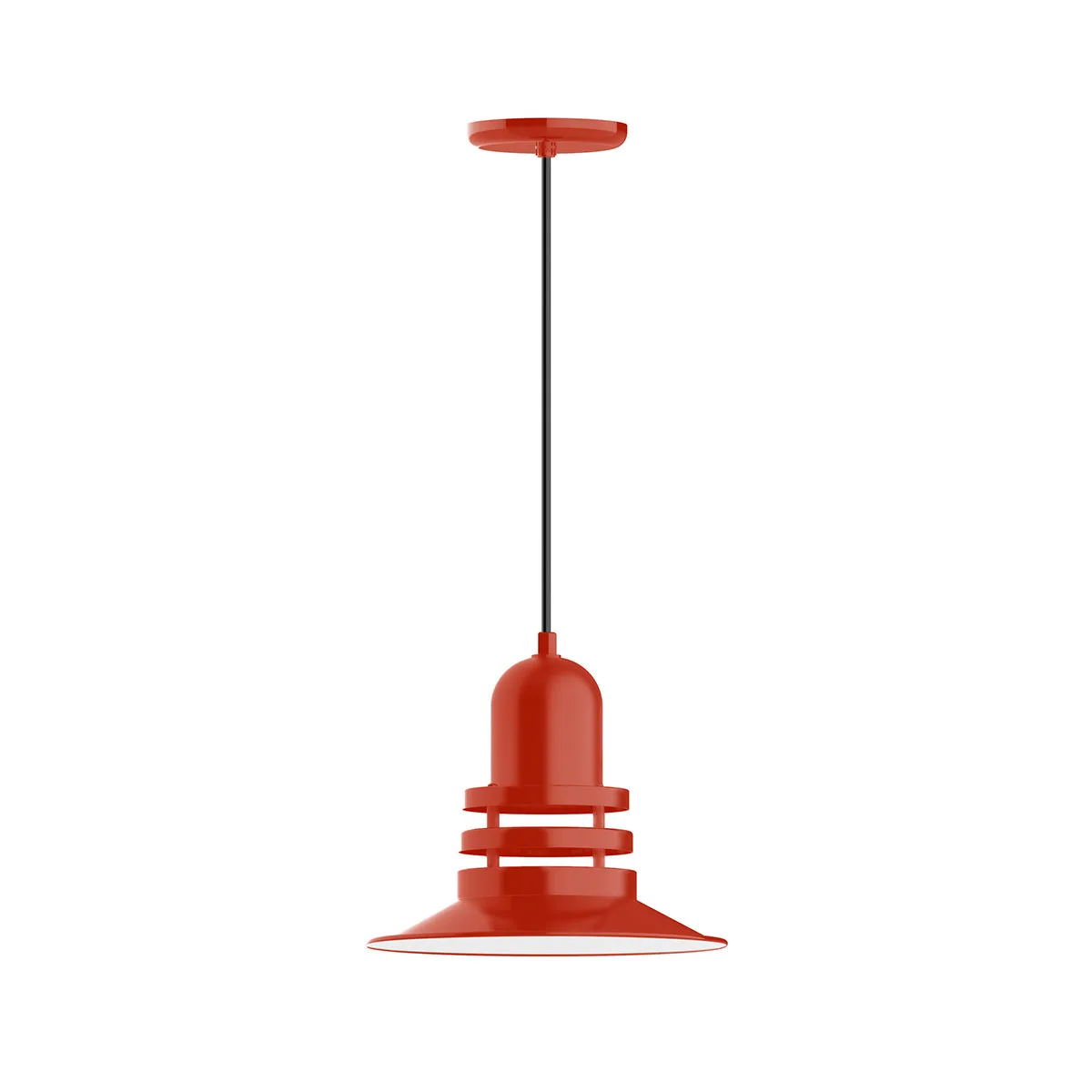 Atomic 12" pendant in Vermillion