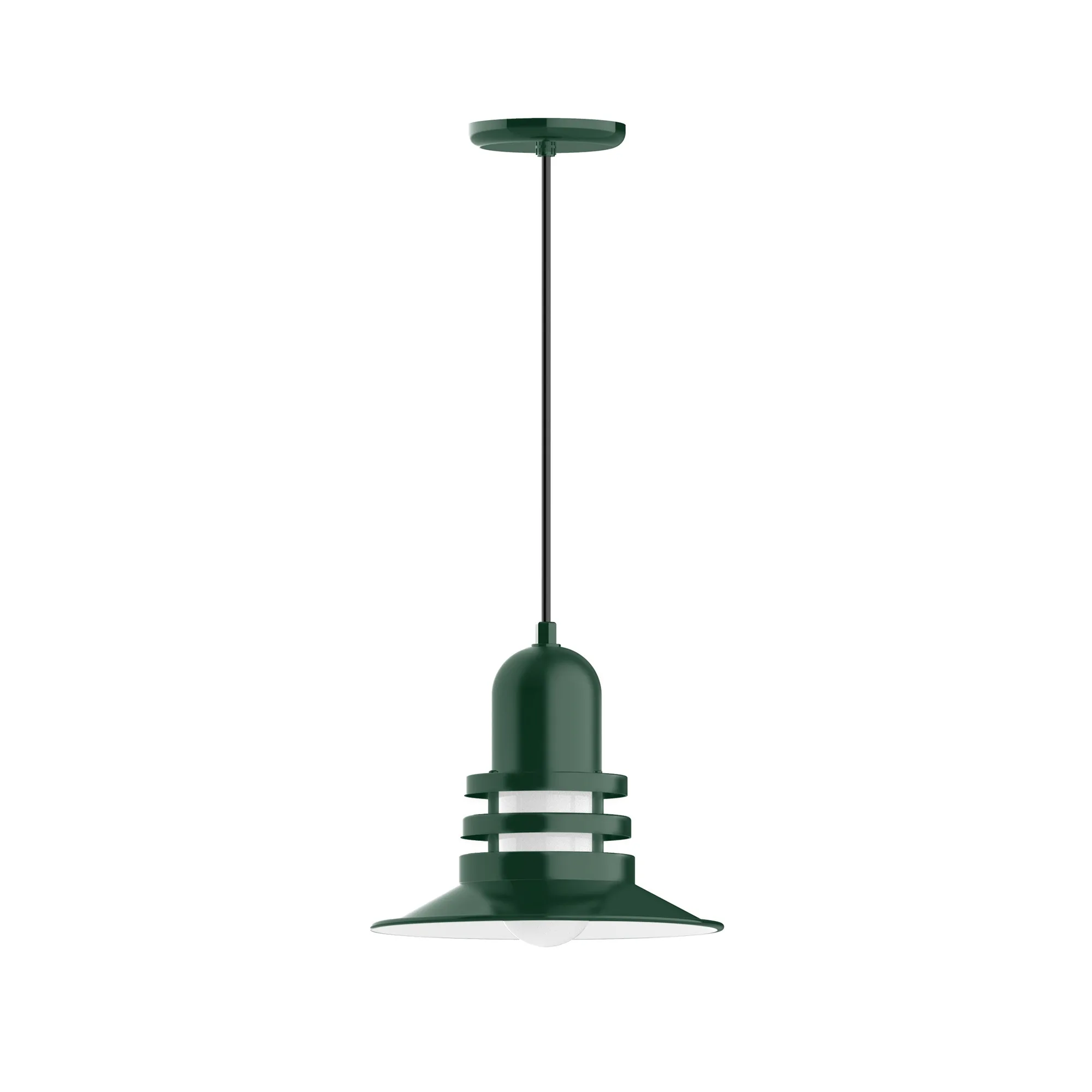 Atomic 12" pendant in Forest Green