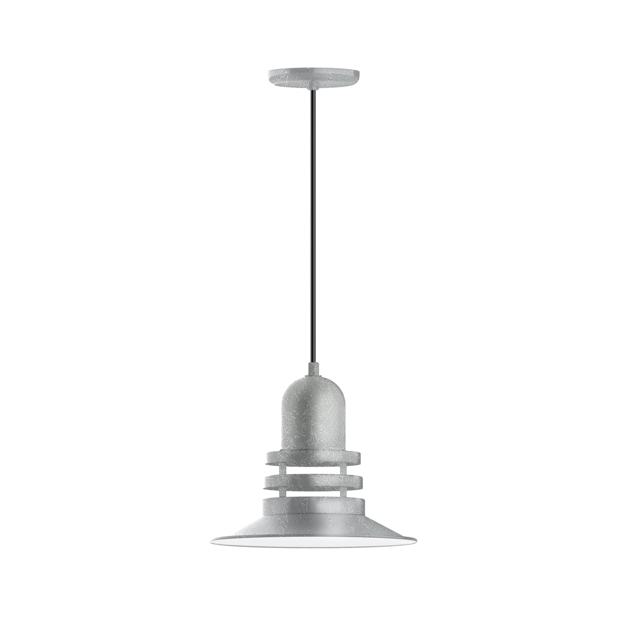 Atomic 12" pendant in Painted Galvanized