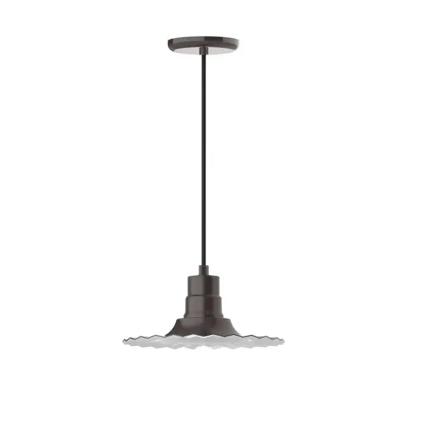 Cord hung pendants are a fun and useful addition to your décor, they will add color, and design flair to any application. Choose from 10 finishes and 10 cord patterns, accessorize with a wire grill, or glass and guard to create your own custom pendant. Great for interior use over a table, island, or workbench. The Radial Shade is fluted to allow water to flow off its surface, suitable for seaside and non-seaside locales. Collection: Radial Finish: Architectural Bronze Glass: Clear Glass with Cast Guard Notes: Option (1) A19 LED and 3-Integrated 8W, 10W, 15W Width: 12.00" Height: 101.00" Length: 12.00" Weight: 4.00 lb Wire: 6' Ivory Fabric Cord Canopy: 5.375" diameter Number of Bulbs: 1 Maximum Wattage: 100.00 W Bulb Type: A19 Bulb Base: E26 Medium Light Source: Incandescent or LED equivalent Dimmable Voltage: 120.00 V Country of Origin: US Safety Listing: UL/cUL Safety Rating: Dry Dark Sky LED Manufacturer Warranty: 1-year limited warranty on the fixture.