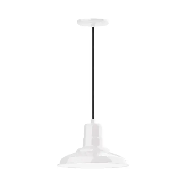 Cord hung pendants are a fun and useful addition to your décor, they will add color, and design flair to any application. Choose from 10 finishes and 10 cord patterns, accessorize with a wire grill, or glass and guard to create your own custom pendant. Great for interior use over a table, island, or workbench. The Warehouse shade is our most popular shade style, and we offer in a large variety of sizes. Collection: Warehouse Finish: White Glass: 12 inch Warehouse Width: 12.00" Height: 103.00" Length: 12.00" Weight: 3.00 lb Wire: 6' White SJT Cord Canopy: 5.375" diameter Number of Bulbs: 1 Maximum Wattage: 10.00 W Light Source: LED Light Output: 800.00 lm Color Temperature: 2700 K CRI: 90 Dimmable Rated Average Life: 50,000 Voltage: 120.00 V Country of Origin: US Safety Listing: UL/cUL Safety Rating: Dry Dark Sky LED Manufacturer Warranty: 1-year limited warranty on the fixture.