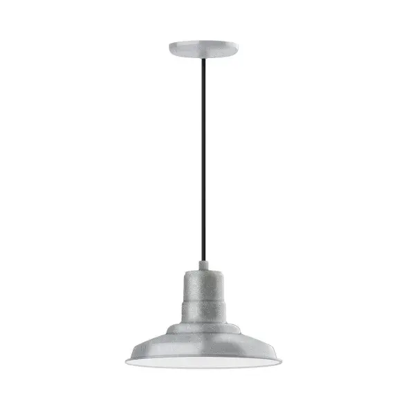 Cord hung pendants are a fun and useful addition to your décor, they will add color, and design flair to any application. Choose from 10 finishes and 10 cord patterns, accessorize with a wire grill, or glass and guard to create your own custom pendant. Great for interior use over a table, island, or workbench. The Warehouse shade is our most popular shade style, and we offer in a large variety of sizes. Collection: Warehouse Finish: Painted Galvanized Glass: Clear Glass with Cast Guard Notes: Option (1) A19 LED and Integrated LED Width: 12.00" Height: 103.00" Length: 12.00" Weight: 3.00 lb Wire: 6' Polished Copper Fabric Cord Canopy: 5.375" diameter Number of Bulbs: 1 Maximum Wattage: 100.00 W Bulb Type: A19 Bulb Base: E26 Medium Light Source: Incandescent or LED equivalent Dimmable Voltage: 120.00 V Country of Origin: US Safety Listing: UL/cUL Safety Rating: Dry Dark Sky LED Manufacturer Warranty: 1-year limited warranty on the fixture.