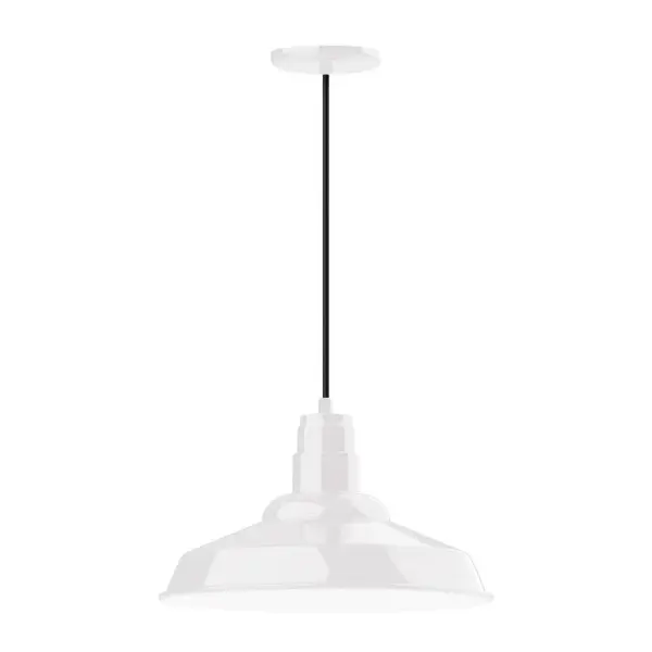 Cord hung pendants are a fun and useful addition to your décor, they will add color, and design flair to any application. Choose from 10 finishes and 10 cord patterns, accessorize with a wire grill, or glass and guard to create your own custom pendant. Great for interior use over a table, island, or workbench. The Warehouse shade is our most popular shade style, and we offer in a large variety of sizes. Collection: Warehouse Finish: White Glass: Clear Glass with Cast Guard Notes: Option (1) A19 LED and Integrated LED Width: 16.00" Height: 104.75" Length: 16.00" Weight: 3.00 lb Wire: 6' White Fabric Cord Canopy: 5.375" diameter Number of Bulbs: 1 Maximum Wattage: 100.00 W Bulb Type: A19 Bulb Base: E26 Medium Light Source: Incandescent or LED equivalent Dimmable Voltage: 120.00 V Country of Origin: US Safety Listing: UL/cUL Safety Rating: Dry Dark Sky LED Manufacturer Warranty: 1-year limited warranty on the fixture.