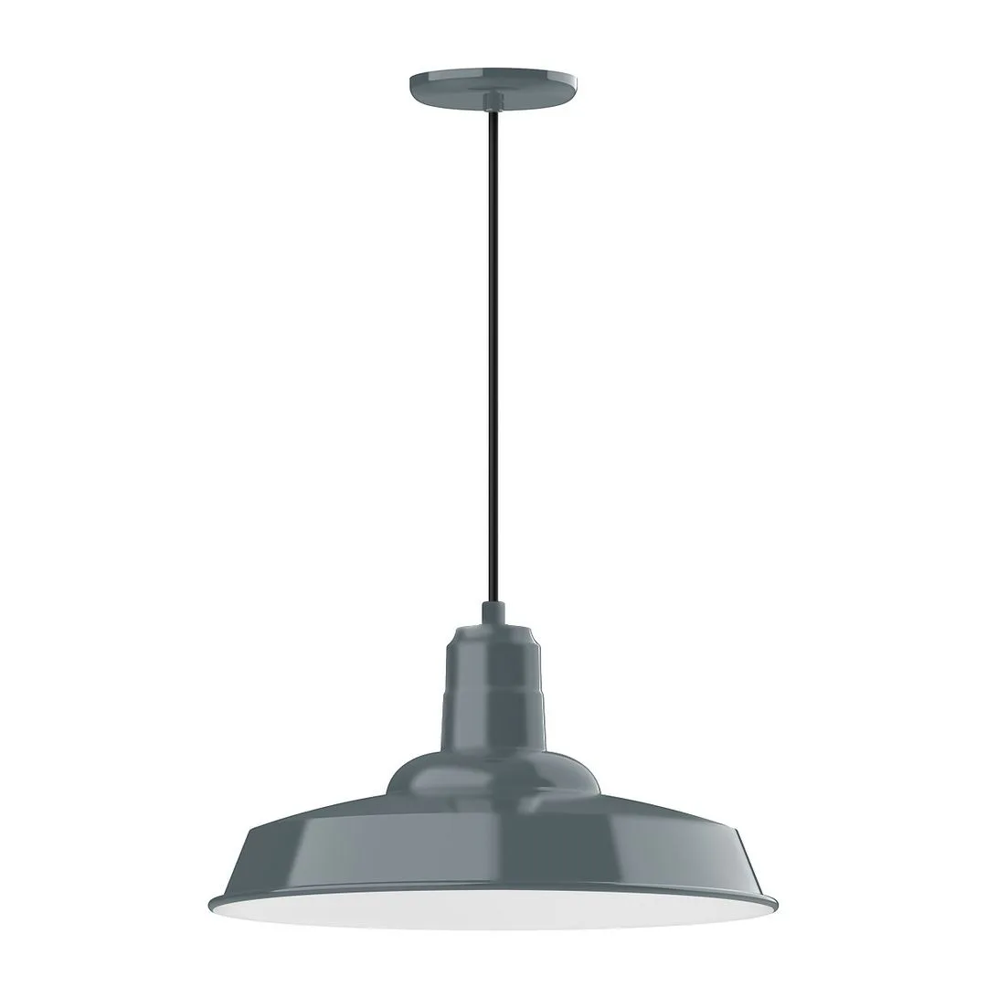 Warehouse One Light Pendant in Slate Gray