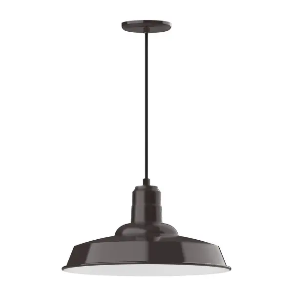Cord hung pendants are a fun and useful addition to your décor, they will add color, and design flair to any application. Choose from 10 finishes and 10 cord patterns, accessorize with a wire grill, or glass and guard to create your own custom pendant. Great for interior use over a table, island, or workbench. The Warehouse shade is our most popular shade style, and we offer in a large variety of sizes. Collection: Warehouse Finish: Architectural Bronze Glass: Clear Glass with Cast Guard Notes: Option (1) A19 LED and Integrated LED Width: 18.00" Height: 105.00" Length: 18.00" Weight: 3.00 lb Wire: 6' Polished Copper Fabric Cord Canopy: 5.375" diameter Number of Bulbs: 1 Maximum Wattage: 100.00 W Bulb Type: A19 Bulb Base: E26 Medium Light Source: Incandescent or LED equivalent Dimmable Voltage: 120.00 V Country of Origin: US Safety Listing: UL/cUL Safety Rating: Dry Dark Sky LED Manufacturer Warranty: 1-year limited warranty on the fixture.