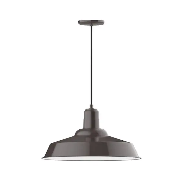 Cord hung pendants are a fun and useful addition to your décor, they will add color, and design flair to any application. Choose from 10 finishes and 10 cord patterns, accessorize with a wire grill, or glass and guard to create your own custom pendant. Great for interior use over a table, island, or workbench. The Warehouse shade is our most popular shade style, and we offer in a large variety of sizes. Collection: Warehouse Finish: Architectural Bronze Glass: Clear Glass with Cast Guard Notes: Option (1) A19 LED and Integrated LED Width: 20.00" Height: 82.00" Length: 20.00" Weight: 12.00 lb Wire: 6' Black Fabric Cord Canopy: 5.375" diameter Number of Bulbs: 1 Maximum Wattage: 100.00 W Bulb Type: A19 Bulb Base: E26 Medium Light Source: Incandescent or LED equivalent Dimmable Voltage: 120.00 V Country of Origin: US Safety Listing: UL/cUL Safety Rating: Dry Dark Sky LED Manufacturer Warranty: 1-year limited warranty on the fixture.