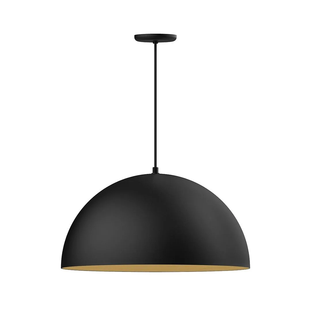 XL Choices LED Pendant in Black w/Gold Matte Interior
