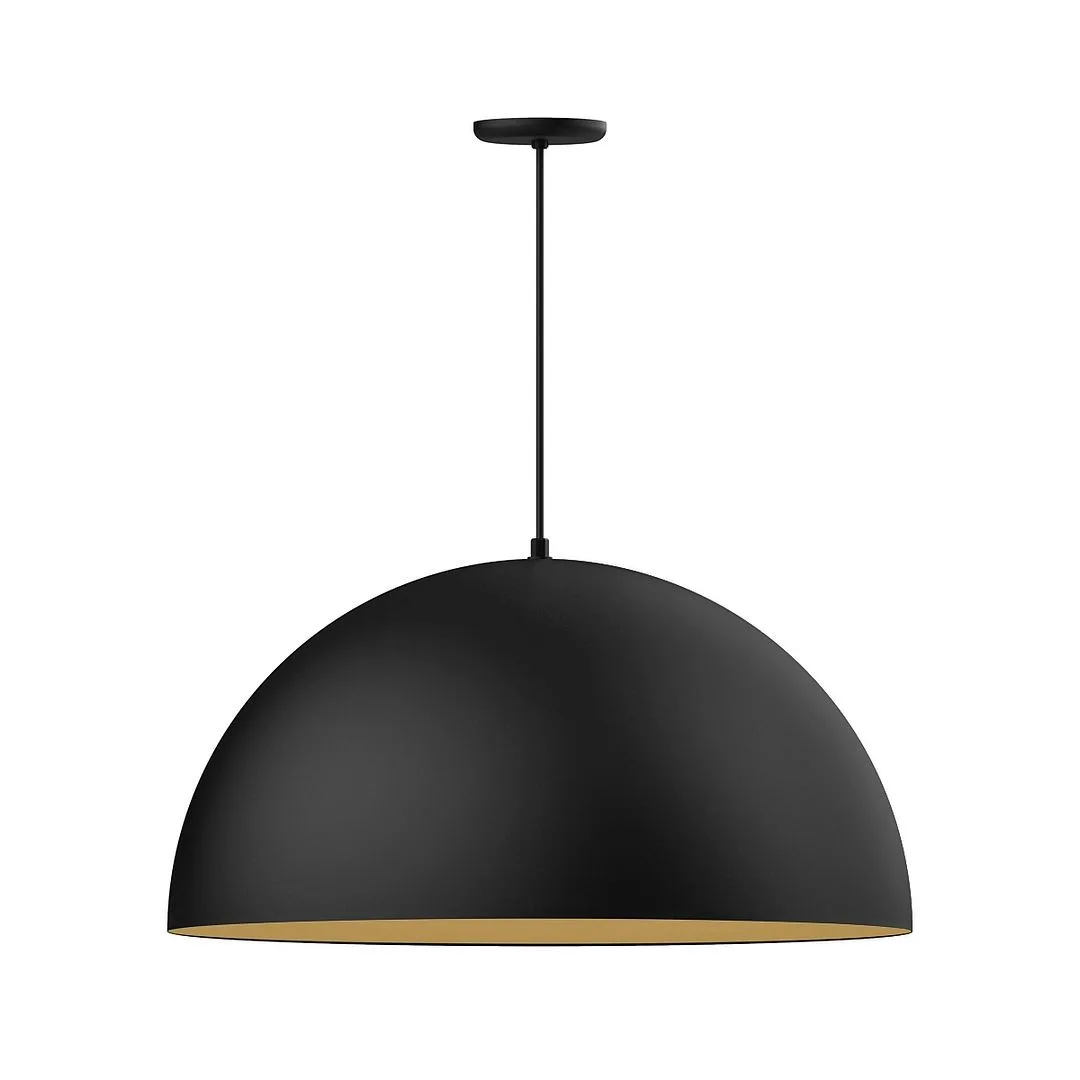 XL Choices LED Pendant in Black w/Gold Matte Interior