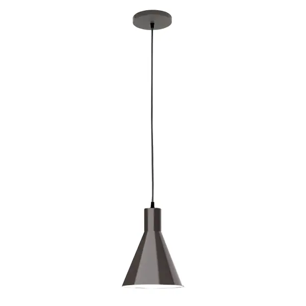 Cord hung pendants are a fun and useful addition to your décor, they will add color, and design flair to any application. Choose from 10 finishes and 10 cord patterns, accessorize with a wire grill, or glass and guard to create your own custom pendant. Great for interior use over a table, island, or workbench. Our 12-inch glass Jerome shade is made in the USA and will add a vintage feel to your space. Collection: Jerome Finish: Architectural Bronze Glass: 8 inch Jerome Width: 8.00" Height: 82.00" Length: 8.00" Weight: 6.00 lb Wire: 6' Ivory Fabric Cord Canopy: 5" diameter Number of Bulbs: 1 Maximum Wattage: 8.00 W Light Source: LED Light Output: 800.00 lm Color Temperature: 3000 K CRI: 90 Dimmable Rated Average Life: 50,000 Voltage: 120.00 V Country of Origin: US Safety Listing: UL/cUL Safety Rating: Dry LED Manufacturer Warranty: 1-year limited warranty on the fixture.