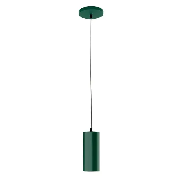 Cord hung pendants are a fun and useful addition to your décor, they will add color, and design flair to any application. Choose from 10 finishes and 10 cord patterns, accessorize with a wire grill, or glass and guard to create your own custom pendant. Great for interior use over a table, island, or workbench. Our 12-inch glass Jordan shade is made in the USA and will add a vintage feel to your space. Collection: Jordan Finish: Forest Green Glass: 3.5 inch Jordan Width: 3.50" Height: 80.00" Length: 3.50" Weight: 6.00 lb Wire: 6' White Fabric Cord Canopy: 5" diameter Number of Bulbs: 1 Maximum Wattage: 8.00 W Light Source: LED Light Output: 800.00 lm Color Temperature: 3000 K CRI: 90 Dimmable Rated Average Life: 50,000 Voltage: 120.00 V Country of Origin: US Safety Listing: UL/cUL Safety Rating: Dry LED Manufacturer Warranty: 1-year limited warranty on the fixture.