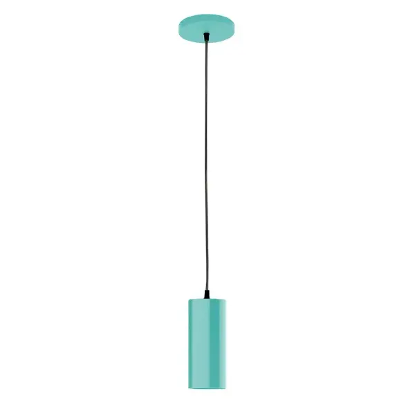 Cord hung pendants are a fun and useful addition to your décor, they will add color, and design flair to any application. Choose from 10 finishes and 10 cord patterns, accessorize with a wire grill, or glass and guard to create your own custom pendant. Great for interior use over a table, island, or workbench. Our 12-inch glass Jordan shade is made in the USA and will add a vintage feel to your space. Collection: Jordan Finish: Sea Green Glass: 3.5 inch Jordan Width: 3.50" Height: 80.00" Length: 3.50" Weight: 6.00 lb Wire: 6' Black and White Houndstooth Fabric Cord Canopy: 5" diameter Number of Bulbs: 1 Maximum Wattage: 8.00 W Light Source: LED Light Output: 800.00 lm Color Temperature: 3000 K CRI: 90 Dimmable Rated Average Life: 50,000 Voltage: 120.00 V Country of Origin: US Safety Listing: UL/cUL Safety Rating: Dry LED Manufacturer Warranty: 1-year limited warranty on the fixture.