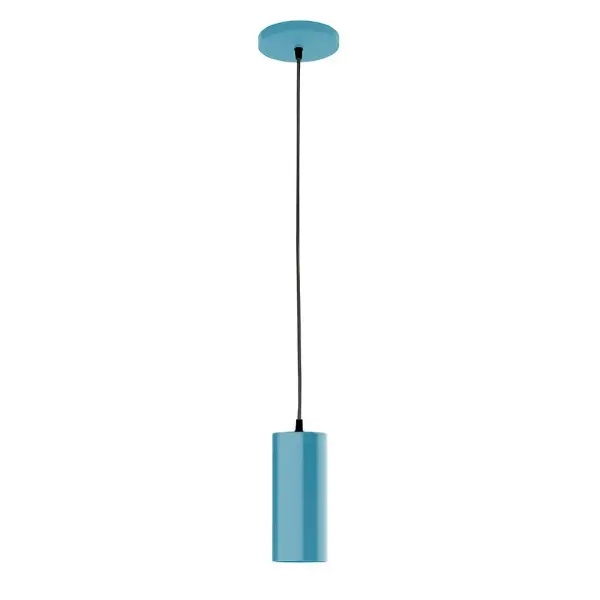 Cord hung pendants are a fun and useful addition to your décor, they will add color, and design flair to any application. Choose from 10 finishes and 10 cord patterns, accessorize with a wire grill, or glass and guard to create your own custom pendant. Great for interior use over a table, island, or workbench. Our 12-inch glass Jordan shade is made in the USA and will add a vintage feel to your space. Collection: Jordan Finish: Light Blue Glass: 3.5 inch Jordan Width: 3.50" Height: 80.00" Length: 3.50" Weight: 6.00 lb Wire: 6' Gray Fabric Cord Canopy: 5" diameter Number of Bulbs: 1 Maximum Wattage: 8.00 W Light Source: LED Light Output: 800.00 lm Color Temperature: 3000 K CRI: 90 Dimmable Rated Average Life: 50,000 Voltage: 120.00 V Country of Origin: US Safety Listing: UL/cUL Safety Rating: Dry LED Manufacturer Warranty: 1-year limited warranty on the fixture.