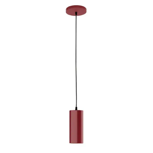 Cord hung pendants are a fun and useful addition to your décor, they will add color, and design flair to any application. Choose from 10 finishes and 10 cord patterns, accessorize with a wire grill, or glass and guard to create your own custom pendant. Great for interior use over a table, island, or workbench. Our 12-inch glass Jordan shade is made in the USA and will add a vintage feel to your space. Collection: Jordan Finish: Barn Red Glass: 3.5 inch Jordan Width: 3.50" Height: 80.00" Length: 3.50" Weight: 6.00 lb Wire: 6' Black and White Houndstooth Fabric Cord Canopy: 5" diameter Number of Bulbs: 1 Maximum Wattage: 8.00 W Light Source: LED Light Output: 800.00 lm Color Temperature: 3000 K CRI: 90 Dimmable Rated Average Life: 50,000 Voltage: 120.00 V Country of Origin: US Safety Listing: UL/cUL Safety Rating: Dry LED Manufacturer Warranty: 1-year limited warranty on the fixture.