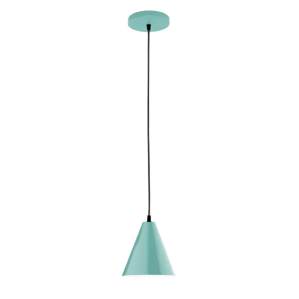 Cord hung pendants are a fun and useful addition to your décor, they will add color, and design flair to any application. Choose from 23 finishes and 12 cord patterns, accessorize with a wire grill, or glass and guard to create your own custom pendant. Great for interior use over a table, island, or workbench. Our 12-inch glass Jynx shade is made in the USA and will add a vintage feel to your space.