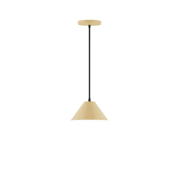 Pinnacle, a contemporary series of basic spun geometric shapes, is simply configured for interior use. Colorful and clean-lined, these axially symmetric shapes will add pizzazz to your space. Collection: Pinnacle Finish: Ivory Glass: 8 inch Pinnacle Width: 8.00" Height: 76.00" Length: 8.00" Weight: 4.00 lb Wire: 6' Navy Mini Tweed Fabric Cord Canopy: 5" diameter Number of Bulbs: 1 Maximum Wattage: 8.00 W Light Source: LED Light Output: 800.00 lm Color Temperature: 3000 K CRI: 90 Dimmable Rated Average Life: 50,000 Voltage: 120.00 V Country of Origin: US Safety Listing: UL/cUL Safety Rating: Dry LED Manufacturer Warranty: 1-year limited warranty on the fixture.