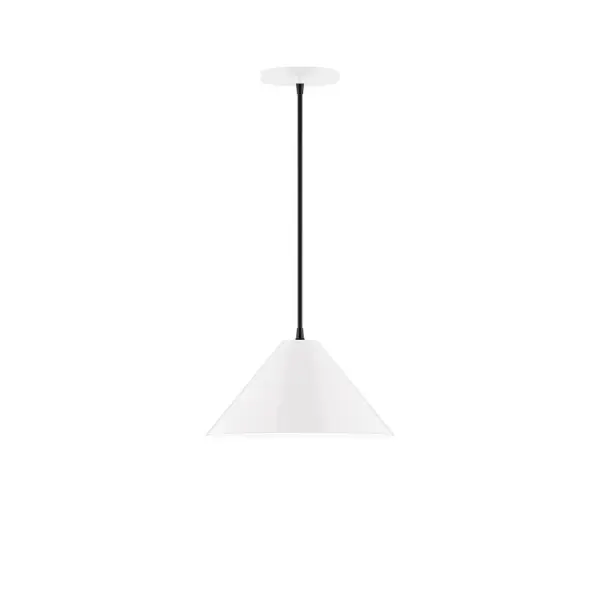 Pinnacle, a contemporary series of basic spun geometric shapes, is simply configured for interior use. Colorful and clean-lined, these axially symmetric shapes will add pizzazz to your space. Collection: Pinnacle Finish: White Glass: 6 inch White Opal Glass Globe Notes: Option (1) A19 LED Width: 12.00" Height: 78.00" Length: 12.00" Weight: 6.00 lb Wire: 6' Black Fabric Cord Canopy: 5" diameter Number of Bulbs: 1 Maximum Wattage: 100.00 W Bulb Type: A19 Bulb Base: E26 Medium Light Source: Incandescent or LED equivalent Dimmable Voltage: 120.00 V Material: Aluminum Country of Origin: US Safety Listing: UL/cUL Safety Rating: Dry LED Manufacturer Warranty: 1-year limited warranty on the fixture.