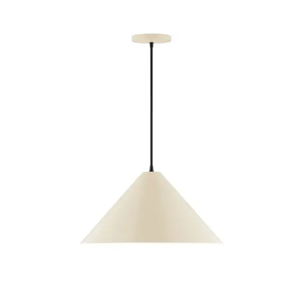 Pinnacle, a contemporary series of basic spun geometric shapes, is simply configured for interior use. Colorful and clean-lined, these axially symmetric shapes will add pizzazz to your space. Collection: Pinnacle Finish: Cream Glass: 18 inch Pinnacle Width: 18.00" Height: 81.00" Length: 18.00" Weight: 8.00 lb Wire: 6' White and Gray Dot Fabric Cord Canopy: 5" diameter Number of Bulbs: 1 Maximum Wattage: 15.00 W Light Source: LED Light Output: 1200.00 lm Color Temperature: 2700 K CRI: 90 Dimmable Rated Average Life: 50,000 Voltage: 120.00 V Country of Origin: US Safety Listing: UL/cUL Safety Rating: Dry LED Manufacturer Warranty: 1-year limited warranty on the fixture.