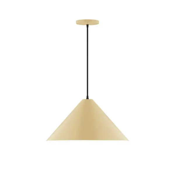 Pinnacle, a contemporary series of basic spun geometric shapes, is simply configured for interior use. Colorful and clean-lined, these axially symmetric shapes will add pizzazz to your space. Collection: Pinnacle Finish: Ivory Glass: 18 inch Pinnacle Width: 18.00" Height: 81.00" Length: 18.00" Weight: 8.00 lb Wire: 6' White Fabric Cord Canopy: 5" diameter Number of Bulbs: 1 Maximum Wattage: 15.00 W Light Source: LED Light Output: 1200.00 lm Color Temperature: 2700 K CRI: 90 Dimmable Rated Average Life: 50,000 Voltage: 120.00 V Country of Origin: US Safety Listing: UL/cUL Safety Rating: Dry LED Manufacturer Warranty: 1-year limited warranty on the fixture.
