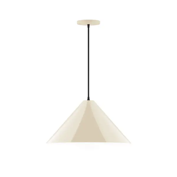 Pinnacle, a contemporary series of basic spun geometric shapes, is simply configured for interior use. Colorful and clean-lined, these axially symmetric shapes will add pizzazz to your space. Collection: Pinnacle Finish: Cream Glass: 6 inch White Opal Glass Globe Notes: Option (1) A19 LED Width: 18.00" Height: 81.00" Length: 18.00" Weight: 8.00 lb Wire: 6' Black SJT Canopy: 5" diameter Number of Bulbs: 1 Maximum Wattage: 100.00 W Bulb Type: A19 Bulb Base: E26 Medium Light Source: Incandescent or LED equivalent Dimmable Voltage: 120.00 V Material: Aluminum Country of Origin: US Safety Listing: UL/cUL Safety Rating: Dry LED Manufacturer Warranty: 1-year limited warranty on the fixture.