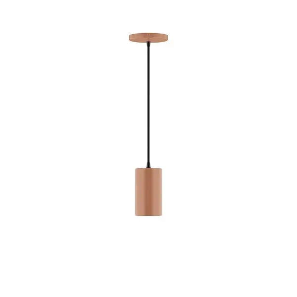 Beam, a contemporary series of basic spun geometric shapes, is simply configured for interior use. Colorful and clean-lined, these axially symmetric shapes will add pizzazz to your space. Collection: Beam Finish: Terracotta Glass: 3.5 inch Beam Width: 3.50" Height: 78.00" Length: 3.50" Weight: 4.00 lb Wire: 6' Navy Mini Tweed Fabric Cord Canopy: 5" diameter Number of Bulbs: 1 Maximum Wattage: 8.00 W Light Source: LED Light Output: 800.00 lm Color Temperature: 3000 K CRI: 90 Dimmable Rated Average Life: 50,000 Voltage: 120.00 V Country of Origin: US Safety Listing: UL/cUL Safety Rating: Dry LED Manufacturer Warranty: 1-year limited warranty on the fixture.