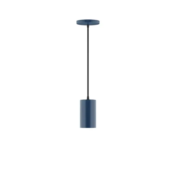 Beam, a contemporary series of basic spun geometric shapes, is simply configured for interior use. Colorful and clean-lined, these axially symmetric shapes will add pizzazz to your space. Collection: Beam Finish: Navy Glass: 3.5 inch Beam Width: 3.50" Height: 78.00" Length: 3.50" Weight: 4.00 lb Wire: 6' Black Fabric Cord Canopy: 5" diameter Number of Bulbs: 1 Maximum Wattage: 8.00 W Light Source: LED Light Output: 800.00 lm Color Temperature: 3000 K CRI: 90 Dimmable Rated Average Life: 50,000 Voltage: 120.00 V Country of Origin: US Safety Listing: UL/cUL Safety Rating: Dry LED Manufacturer Warranty: 1-year limited warranty on the fixture.