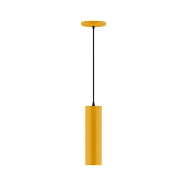Beam, a contemporary series of basic spun geometric shapes, is simply configured for interior use. Colorful and clean-lined, these axially symmetric shapes will add pizzazz to your space. Collection: Beam Finish: Bright Yellow Glass: 3.5 inch Beam Width: 3.50" Height: 84.00" Length: 3.50" Weight: 5.00 lb Wire: 6' White Fabric Cord Canopy: 5" diameter Number of Bulbs: 1 Maximum Wattage: 8.00 W Light Source: LED Light Output: 800.00 lm Color Temperature: 3000 K CRI: 90 Dimmable Rated Average Life: 50,000 Voltage: 120.00 V Country of Origin: US Safety Listing: UL/cUL Safety Rating: Dry LED Manufacturer Warranty: 1-year limited warranty on the fixture.