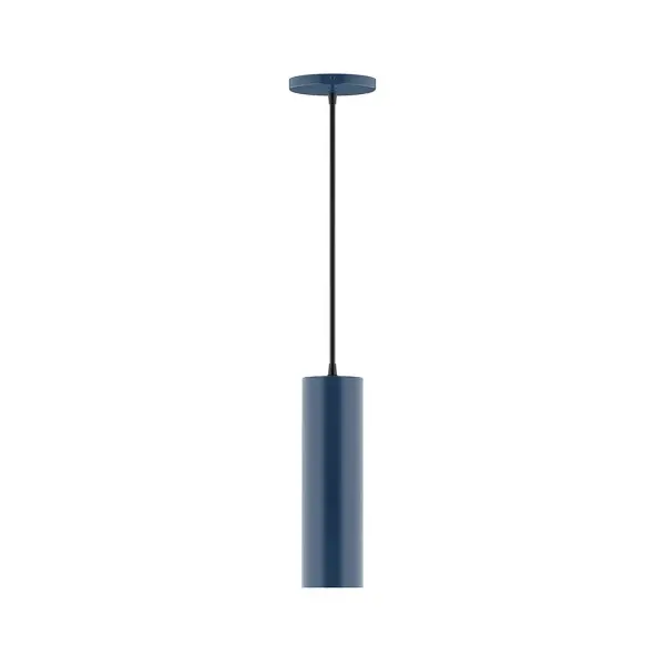Beam, a contemporary series of basic spun geometric shapes, is simply configured for interior use. Colorful and clean-lined, these axially symmetric shapes will add pizzazz to your space. Collection: Beam Finish: Navy Glass: 3.5 inch Beam Width: 3.50" Height: 84.00" Length: 3.50" Weight: 5.00 lb Wire: 6' White and Gray Dot Fabric Cord Canopy: 5" diameter Number of Bulbs: 1 Maximum Wattage: 8.00 W Light Source: LED Light Output: 800.00 lm Color Temperature: 3000 K CRI: 90 Dimmable Rated Average Life: 50,000 Voltage: 120.00 V Country of Origin: US Safety Listing: UL/cUL Safety Rating: Dry LED Manufacturer Warranty: 1-year limited warranty on the fixture.