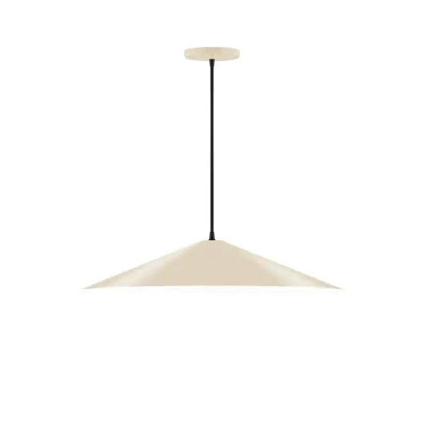 Vessel, a contemporary series of basic spun geometric shapes, is simply configured for interior use. Colorful and clean-lined, these axially symmetric shapes will add pizzazz to your space. Collection: Vessel Finish: Cream Glass: 24 inch Vessel Width: 24.00" Height: 76.50" Length: 24.00" Weight: 8.00 lb Wire: 6' White Fabric Cord Canopy: 5" diameter Number of Bulbs: 2 Maximum Wattage: 8.00 W Light Source: LED Light Output: 800.00 lm Color Temperature: 3000 K CRI: 90 Dimmable Rated Average Life: 50,000 Voltage: 120.00 V Country of Origin: US Safety Listing: UL/cUL Safety Rating: Dry LED Manufacturer Warranty: 1-year limited warranty on the fixture.