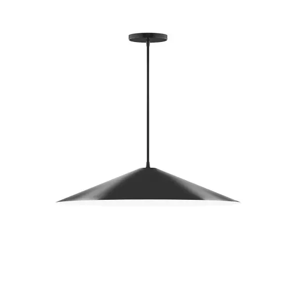 Vessel, a contemporary series of basic spun geometric shapes, is simply configured for interior use. Colorful and clean-lined, these axially symmetric shapes will add pizzazz to your space. Collection: Vessel Finish: Black Glass: 24 inch Vessel Width: 24.00" Height: 76.50" Length: 24.00" Weight: 8.00 lb Wire: 6' Navy Mini Tweed Fabric Cord Canopy: 5" diameter Number of Bulbs: 2 Maximum Wattage: 8.00 W Light Source: LED Light Output: 800.00 lm Color Temperature: 3000 K CRI: 90 Dimmable Rated Average Life: 50,000 Voltage: 120.00 V Country of Origin: US Safety Listing: UL/cUL Safety Rating: Dry LED Manufacturer Warranty: 1-year limited warranty on the fixture.