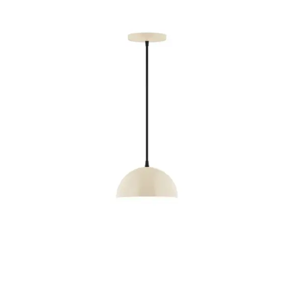 Arcade, a contemporary series of basic spun geometric shapes, is simply configured for interior use. Colorful and clean-lined, these axially symmetric shapes will add pizzazz to your space. Collection: Arcade Finish: Cream Glass: 8 inch Arcade Width: 8.00" Height: 76.00" Length: 8.00" Weight: 4.00 lb Wire: 6' White Fabric Cord Canopy: 5" diameter Number of Bulbs: 1 Maximum Wattage: 8.00 W Light Source: LED Light Output: 800.00 lm Color Temperature: 3000 K CRI: 90 Dimmable Rated Average Life: 50,000 Voltage: 120.00 V Country of Origin: US Safety Listing: UL/cUL Safety Rating: Dry LED Manufacturer Warranty: 1-year limited warranty on the fixture.