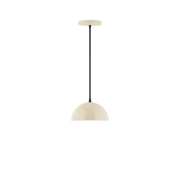 Arcade, a contemporary series of basic spun geometric shapes, is simply configured for interior use. Colorful and clean-lined, these axially symmetric shapes will add pizzazz to your space. Collection: Arcade Finish: Cream Glass: 8 inch Arcade Notes: Option (1) G25 LED and 1-Integrated 8W Width: 8.00" Height: 76.00" Length: 8.00" Weight: 4.00 lb Wire: 6' Black SJT Canopy: 5" diameter Number of Bulbs: 1 Maximum Wattage: 60.00 W Bulb Type: G25 Bulb Base: E26 Medium Light Source: Incandescent or LED equivalent Dimmable Voltage: 120.00 V Material: Aluminum Country of Origin: US Safety Listing: UL/cUL Safety Rating: Dry LED Manufacturer Warranty: 1-year limited warranty on the fixture.