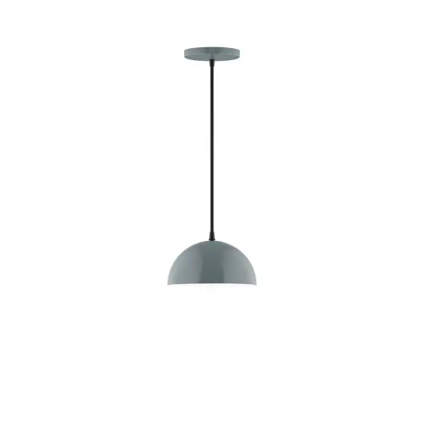 Arcade, a contemporary series of basic spun geometric shapes, is simply configured for interior use. Colorful and clean-lined, these axially symmetric shapes will add pizzazz to your space. Collection: Arcade Finish: Slate Gray Glass: 8 inch Arcade Width: 8.00" Height: 76.00" Length: 8.00" Weight: 4.00 lb Wire: 6' Black SJT Canopy: 5" diameter Number of Bulbs: 1 Maximum Wattage: 8.00 W Light Source: LED Light Output: 800.00 lm Color Temperature: 3000 K CRI: 90 Dimmable Rated Average Life: 50,000 Voltage: 120.00 V Country of Origin: US Safety Listing: UL/cUL Safety Rating: Dry LED Manufacturer Warranty: 1-year limited warranty on the fixture.