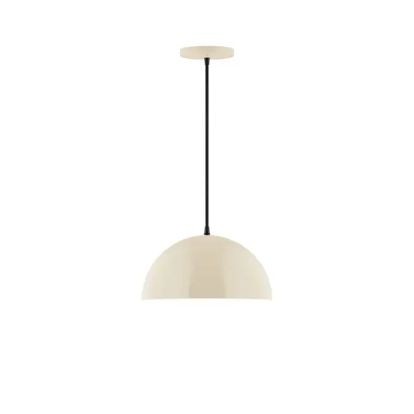 Arcade, a contemporary series of basic spun geometric shapes, is simply configured for interior use. Colorful and clean-lined, these axially symmetric shapes will add pizzazz to your space. Collection: Arcade Finish: Cream Glass: 12 inch Arcade Notes: Option (1) A19 LED and 2-Integrated 8W, 10W Width: 12.00" Height: 78.00" Length: 12.00" Weight: 6.00 lb Wire: 6' Black SJT Canopy: 5" diameter Number of Bulbs: 1 Maximum Wattage: 100.00 W Bulb Type: A19 Bulb Base: E26 Medium Light Source: Incandescent or LED equivalent Dimmable Voltage: 120.00 V Material: Aluminum Country of Origin: US Safety Listing: UL/cUL Safety Rating: Dry LED Manufacturer Warranty: 1-year limited warranty on the fixture.